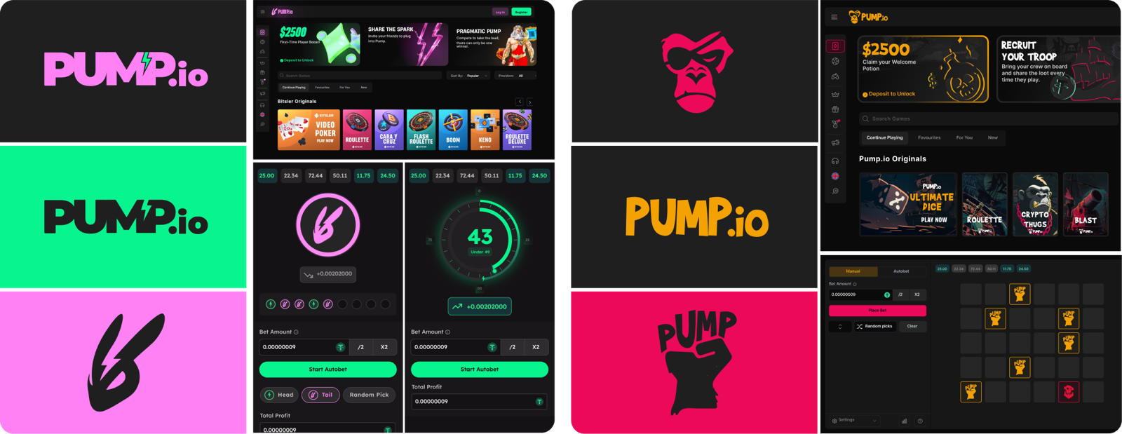 Two early brand direction explorations for Pump
